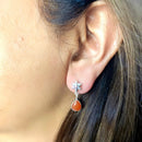 Carnelian Earrings in Silver