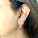 Carnelian Earrings in Silver