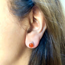Carnelian Earrings in Silver