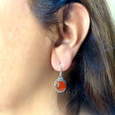 Carnelian Earrings in Silver