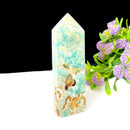 Caribbean Calcite Obelisk Druzy Tower (Peaceful Communications)