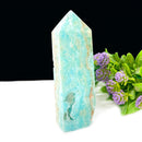 Caribbean Calcite Obelisk Druzy Tower (Peaceful Communications)
