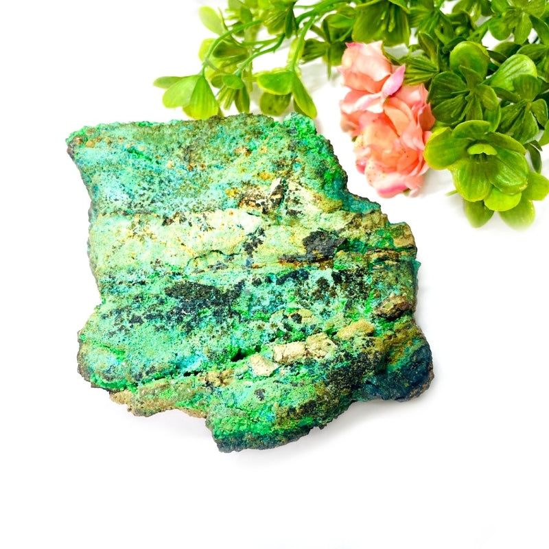 Chrysocolla with Conichalcite Mineral - Large Cabinet Size