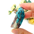 Chrysocolla on Quartz Mineral Specimen (Tentadora Mine, Peru)