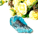 Chrysocolla on Quartz Mineral Specimen (Tentadora Mine, Peru)
