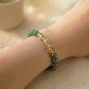 Citrine Green Aventurine & Pyrite Bracelet Multi Beads ( Abundance and Luck ) Money Magnet Bracelet