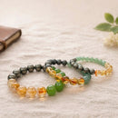 Citrine Green Aventurine & Pyrite Bracelet Multi Beads ( Abundance and Luck ) Money Magnet Bracelet