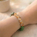Citrine Green Aventurine & Pyrite Bracelet Multi Beads ( Abundance and Luck ) Money Magnet Bracelet