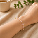 Citrine & Rose Quartz Round Bead Bracelet (Peace and Joy)