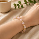 Citrine & Rose Quartz Round Bead Bracelet (Peace and Joy)