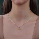 Citrine Small Pendant in Silver
