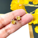 Citrine silver studs