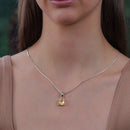Citrine Small Pendant in Silver