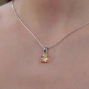 Citrine Small Pendant in Silver