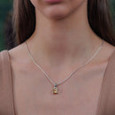 Citrine Small Pendant in Silver