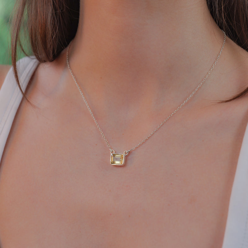 Citrine Necklace in Silver