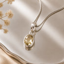 Citrine Small Pendant in Silver