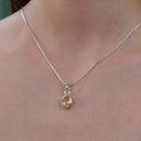 Citrine Small Pendant in Silver
