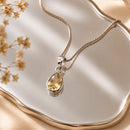 Citrine Small Pendant in Silver