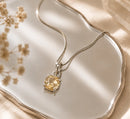 Citrine Small Pendant in Silver