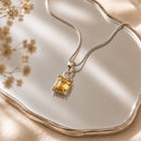 Citrine Small Pendant in Silver