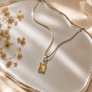 Citrine Small Pendant in Silver