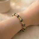 Citrine & Pyrite Round Bead Bracelet (Wealth and Money) Money Magnet Bracelet