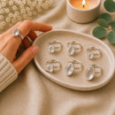 Clear Quartz adjustable silver rings by Talk to Crystals featuring natural healing crystal jewellery for clarity, energy amplification, focus, manifestation, and spiritual balance in India