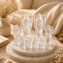 Natural Clear Quartz (Sphatik) angel idols by Talk to Crystals for clarity, energy amplification, manifestation, spiritual growth and Crown & Soul Star Chakra healing