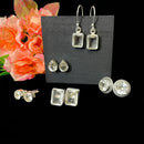 Clear Quartz Earrings in Silver