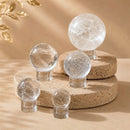 Clear Quartz (Sphatik) spheres by Talk to Crystals, available in various sizes, featuring natural healing crystals for clarity, energy amplification, manifestation, spiritual growth, and Crown Chakra healing in India