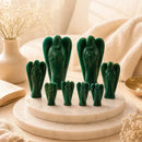 Natural Dark Green Aventurine angel idols by Talk to Crystals for abundance, prosperity, confidence, emotional balance, personal growth and Heart Chakra healing