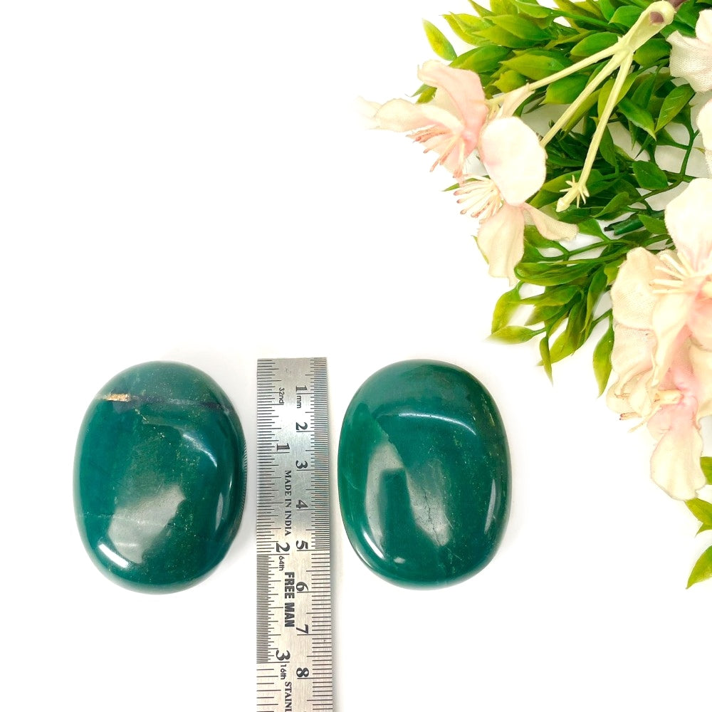 Pietra Portafortuna Aventurina Verde - Palm Stone Per Chakra Del Cuore, 7x5x1 Cm, CrystalAge