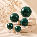 Dark Green Aventurine spheres by Talk to Crystals, available in various sizes, featuring natural healing crystals for abundance, prosperity, wealth, wisdom, Heart Chakra healing, and personal growth in India