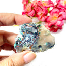 Dendritic Copper Chrysocolla on Chalcedony Slices