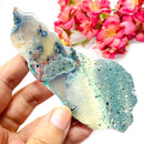 Dendritic Copper Chrysocolla on Chalcedony Slices