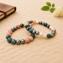 Natural crystal bracelet for digestion with Hematite, Bloodstone and Sunstone gemstones by Talk to Crystals for digestive balance, circulation, stomach health and overall physical wellness