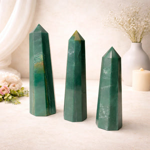 Large Dark Green Aventurine Towers (Luck and Love)