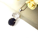 Saffordite / Chintamani and Herkimer Diamond Quartz Pendant in Silver