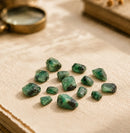 Emerald rough by Talk to Crystals, featuring naturally unique rough gemstones for unconditional love, compassion, abundance, emotional healing, Heart Chakra healing, and spiritual growth in India