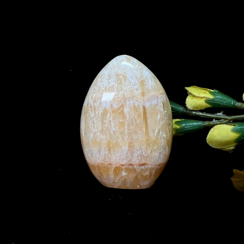 Yellow Banded Calcite Polished Flame