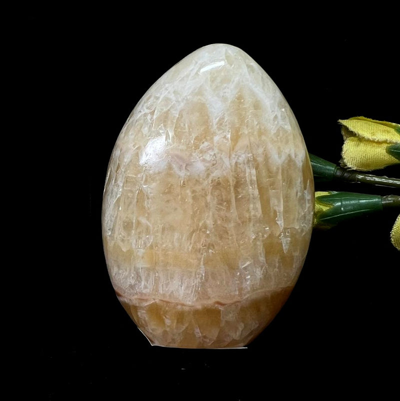 Yellow Banded Calcite Polished Flame