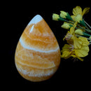 Yellow Banded Calcite Polished Flame