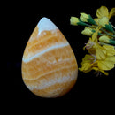 Yellow Banded Calcite Polished Flame