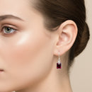 Garnet Earrings in Silver