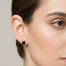 Garnet Earrings in Silver