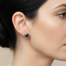 Garnet Earrings in Silver