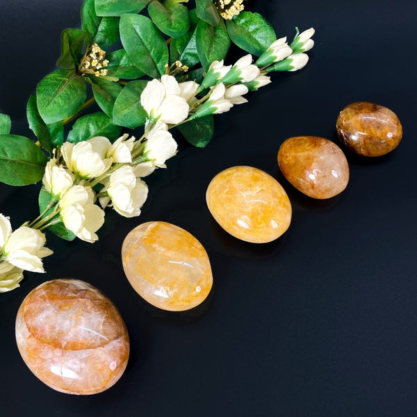 Golden Healer/Hematoid Quartz Palmstones (Prosperity & Well-Being)