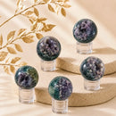 Natural Grape Agate spheres from Indonesia by Talk to Crystals featuring botryoidal druzy crystals for intuition, spiritual growth, inner peace, Third Eye and Crown Chakra healing