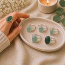 Green Aventurine silver rings - Healing Crystal rings in silver - Talk to Crystals